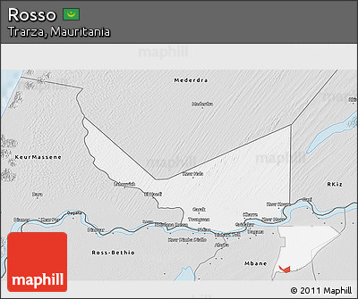 Silver Style 3D Map of Rosso