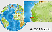 Physical Location Map of Rosso, within the entire country