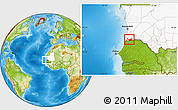 Physical Location Map of Rosso, highlighted country