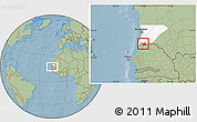 Savanna Style Location Map of Rosso, highlighted parent region, hill shading