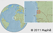 Savanna Style Location Map of Rosso, hill shading