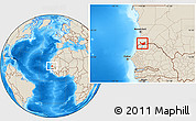 Shaded Relief Location Map of Rosso