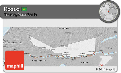 Gray Panoramic Map of Rosso