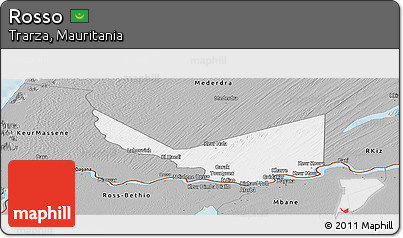 Gray Panoramic Map of Rosso