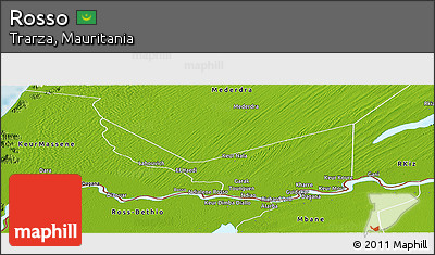 Physical Panoramic Map of Rosso