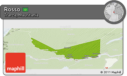 Physical Panoramic Map of Rosso, lighten