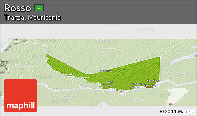Physical Panoramic Map of Rosso, lighten