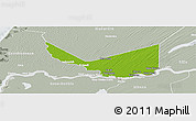 Physical Panoramic Map of Rosso, lighten, semi-desaturated