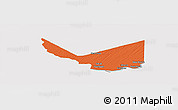 Political Panoramic Map of Rosso, cropped outside