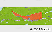 Political Panoramic Map of Rosso, physical outside