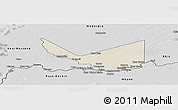 Shaded Relief Panoramic Map of Rosso, desaturated
