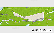 Shaded Relief Panoramic Map of Rosso, physical outside
