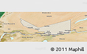 Shaded Relief Panoramic Map of Rosso, satellite outside