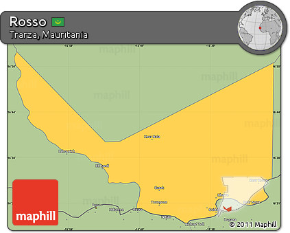Savanna Style Simple Map of Rosso