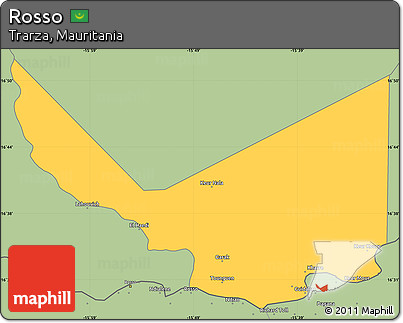 Savanna Style Simple Map of Rosso