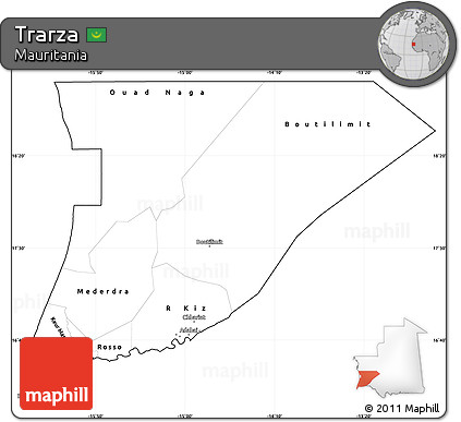 Blank Simple Map of Trarza, cropped outside