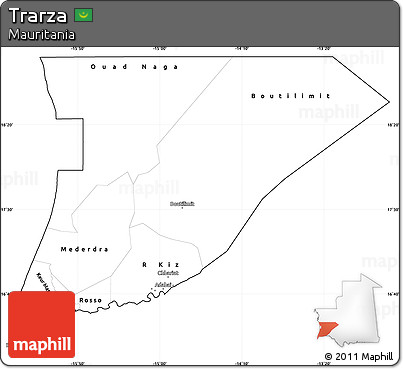 Blank Simple Map of Trarza, cropped outside