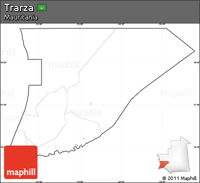 Blank Simple Map of Trarza, cropped outside, no labels