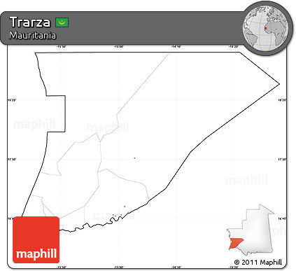 Blank Simple Map of Trarza, cropped outside, no labels