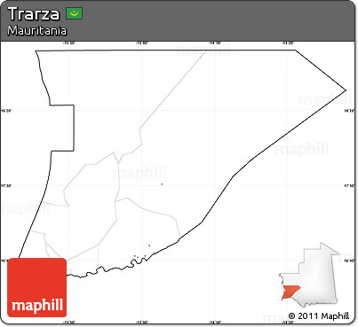 Blank Simple Map of Trarza, cropped outside, no labels