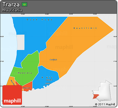 Political Simple Map of Trarza, single color outside