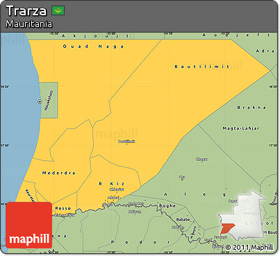 Savanna Style Simple Map of Trarza