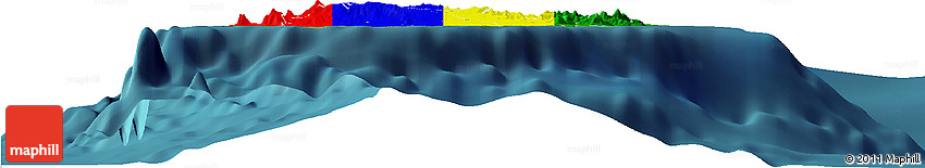 Flag Horizon Map of Mauritius, single color outside, satellite sea, flag rotated