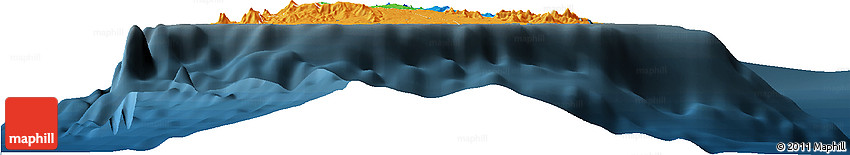 Political Horizon Map of Mauritius, darken