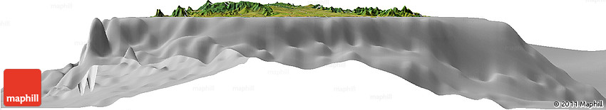 Satellite Horizon Map of Mauritius, lighten, desaturated