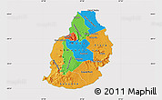 Political Map of Mauritius, cropped outside