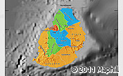 Political Map of Mauritius, darken, desaturated