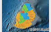 Political Map of Mauritius, darken