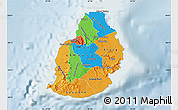 Political Map of Mauritius, lighten