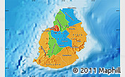 Political Map of Mauritius, single color outside