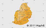 Political Shades Map of Mauritius, cropped outside