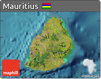 Satellite Map of Mauritius