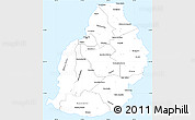 Gray Simple Map of Mauritius