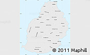 Political Simple Map of Mauritius, single color outside