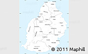 Silver Style Simple Map of Mauritius