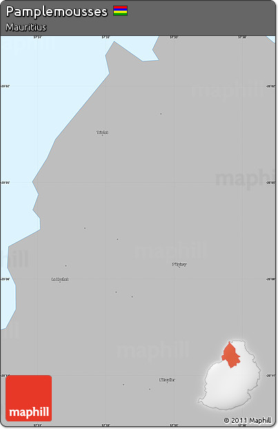 Gray Simple Map of Pamplemousses, single color outside