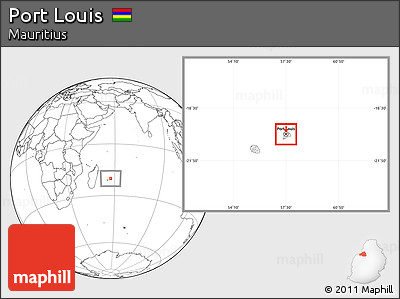 Blank Location Map of Port Louis