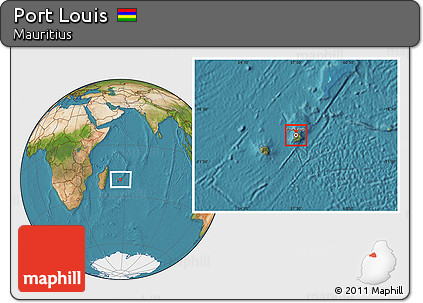 Satellite Location Map of Port Louis