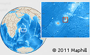 Shaded Relief Location Map of Port Louis, highlighted country