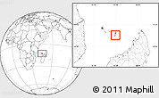 Gray Location Map of Mayotte, blank outside, hill shading inside