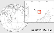 Gray Location Map of Mayotte, blank outside