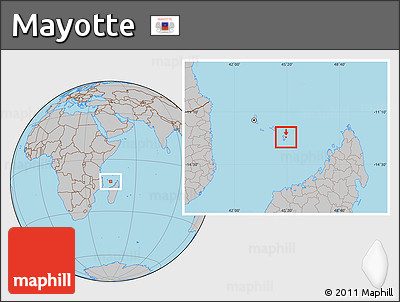 Gray Location Map of Mayotte