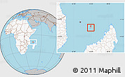 Gray Location Map of Mayotte, highlighted continent