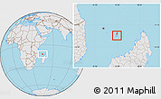 Gray Location Map of Mayotte, lighten, desaturated, land only