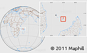 Gray Location Map of Mayotte, lighten, desaturated