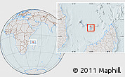 Gray Location Map of Mayotte, lighten, hill shading